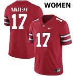 Women's Ohio State Buckeyes #17 Danny Vanatsky Scarlet Nike NCAA College Football Jersey Fashion VHX0044GE